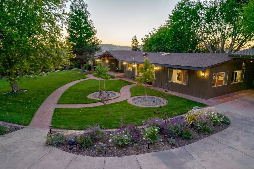 Aerial view of the Ranchhouse at Cavalli Estates