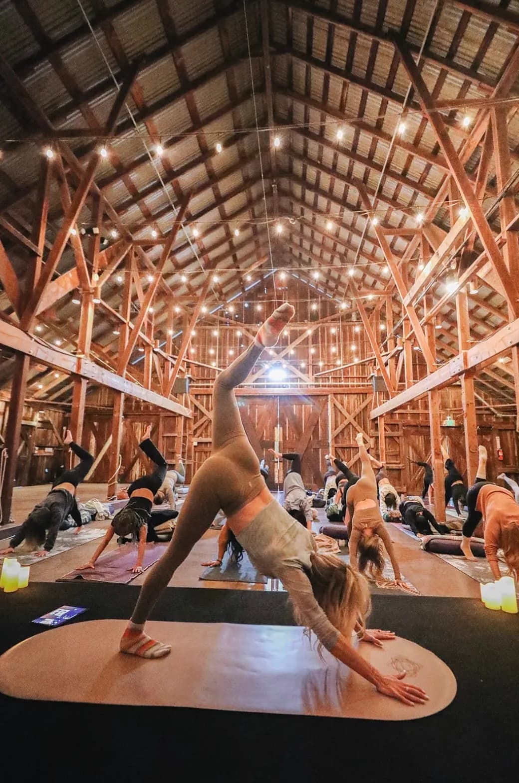 Yoga in the barn